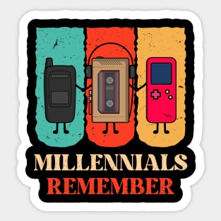 Millennials Remember Retro Vintage Novelty Funny Design Sticker